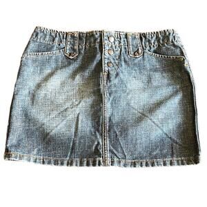 Volcom Juniors Size 3 Blue Denim Mini Jean Skirt Y2K